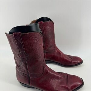 Mens Lucchese Since 1883‎ Cowboy Boots Size 13 D Cherry Red Leather Roper